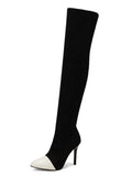 Winter Women's Boots Elastic High-heeled Boots European and American Fashion Party Sexy Over-the-knee Boots 48 Large