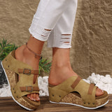 Breakj Thick Bottom Slope With One Word With Slippers 2025 Summer New Buckle With Light Soaked Beach Toe Women's