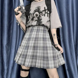 T-shirt female Korean version of the college style dark graffiti Japanese girl printing loose T-shirt
