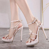 Distributes All Kinds Of Sweet Bows In Stock, Women's Style, Waterproof Table, High-Heeled