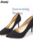 High Heels Pumps 8cm Tacones Pointed Toe Stilettos Femme Sexy Ladies Wedding Leopard Plus