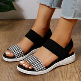 Breakj Sandals Women's Summer Thick-Sed Flats Fish Mouth Tight Size Sandals Women's Shoes