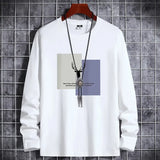sleeve t-shirt men's Pure Cotton autumn and winter new fashion brand T-shirt bottom Shirt Large Men's T-shirt autumn