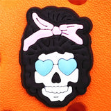 Shoe Buckle Charms PVC Scary Clown Skeleton Chainsaw Luminous Shoes Decorations fit Christmas Cosplay Party Kids