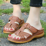 Sandals 2021 Ladies Shoes Gladiator Woman Sandals Hook&Loop Women's Soild Color Sandal Women Open Toes Ladies Slides