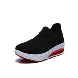 Mesh Knitting Sneakers Breathable Women Loafers Ladies Elastic Band Female Casual Slip On Comfortable Shoes Plus