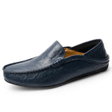 Fashion Leather Men Shoes Casual Breathable Loafers Men Genuine Leather Moccasins Flat Men Shoes Waterproof