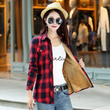 Winter New Arrivals Warm Women Plus Velvet Thicke Plaid Shirt Style Coat Jacket Woman Casual Tops Clothes Female