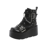 Breakj Cos Boots Punk Windy Bottom Martin Boots Belt Buckle Knight Short Boots Teling Stylish Short