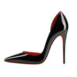 Breakj Air Red-Soled Black High-Heeled Women 2025 New Sexy Temperament Fine-Cut Sharp Leather Shallow Commuting Single