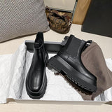 Boots Women British Style 2020 New Autumn Retro Wild Thick-soled Increased Chelsea Motorcycle Boots Women
