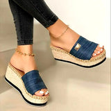 2024 Summer Women's Fish Mouth Cloth Cover Fashion Sandals And Slippers Heeled Women's