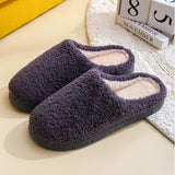 Indoor Fur Slippers for Home Floor Shoes Warm Plush Slippers Solid Color Autumn Women Slippers Shoes Soft