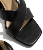 Summer Women's Slippers High Heel Square Head Wearing Cross Toe Slippers