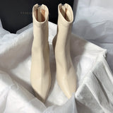 Breakj New High-Hees Temperament Thin Boots Fine And Simple Elastic Boots Korean Version Of The Short Boots
