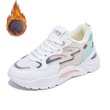 Women's Winter Sneakers 2021 Fur Platform Sports Shoes White Chunky Sneakers Vulcanized Casual Shoes Female