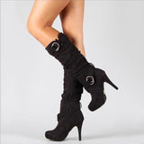 Breakj Autumn And Winter Women's Boots Long-Sleeve Women's Boots Wish High-Heeling Elastic Boots Direct