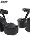Dropship 2023 Summer Platform High Heeled Women's Shoes Sandals Office Lady Walking Comfy Woman Shoes Big Size