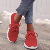 Women Sneaker Round Head Mesh Women Flat Shoes Breathable Trainer Walking Platform Buttom Casual Sneaker Lace Up Tenis