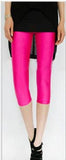 Summer Fluorescent Shiny Leggings Women Spandex Shinny Pant Elasticity Casual Trousers High Waist
