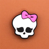 Sale 1pcs Shoe Charms Heart-shaped/Kiss me/Skull Shoe Accessories Shoe Buckle Decorations Fit Croc JIBZ Kid's X-mas