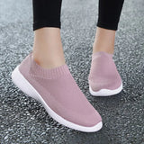 Size 43 Breathable Mesh Platform Sneakers Women Slip on Soft Ladies Casual Running Shoes Woman Knit Sock Shoes