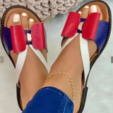 Breakj / Summer 2023 New Low Heel Color Bow Women's Slippers Large Size Women's Shoes Women Drag Flat And