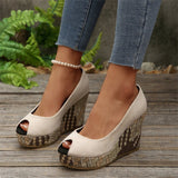 Breakj Fish Mouth Slope With High Heel Single Shoes Women's New Light-Footed Single Shoes In