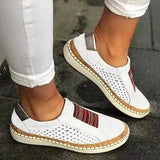 Breathable Hollow Out Flat Loafers Women Casual Round Toe Flats Shoes Comfortable Sneakers Plus Size Chaussure