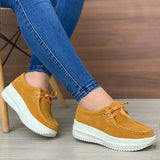 Women 2022 New Platform Shoes For Women Vulcanize Shoes Lace Up Sport Platform Sneakers Heels Casual Chaussure