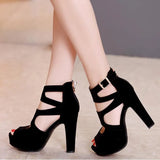 New Summer European and American Sexy Super High Heel Women Shoes Black Rome Black Women