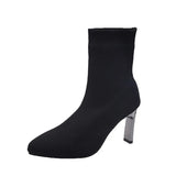 Socks, Boots, Women's Heels, 2024 Autumn And Winter New High Heels, Elastic Boots, Flat Heels, Woolen Boots, Fashionable Leisure