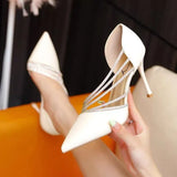 Breakj High-Heeled Women's Niche Temperament Working Shoes 2025 Summer New Water Drill Tip Finger Fine Heel Single Shoes
