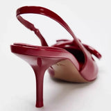 Breakj New Back Empty Single Shoes Women's Fine Heel High-Heeled Shoes Tip-In-Word Sandals Spring And Autumn Name