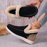 Breakj Size Ankle Boots Female 2024 Winter New Suede Snow Boots Female 43 Size Polyurethane