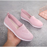 Women's Flat Sneakers Knitted Mesh Breathable Slip On Shoes Ladies Vulcanized Footwear Spring Platform Fashion Casual