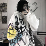 Cartoon Hip Hop Hoodies Women Japanese Funny Punk Oversize Hooded Sweatshirts Autumn Long Sleeve Female Hoodie