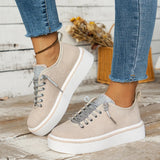 Breakj Size Thick Sole Single Shoes Female 2023 Spring And Autumn New Diamond With Platform Platform Sports Wind Casual