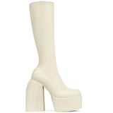 Luxury Brand New Ladies Platform Boots Thick High Heels Women's Boots Party Sexy Block Heel Shoes Woman Platform