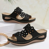 Breakj Summer New Women's Slope And Thick-Bottomed Slippers Large-Size Fish Mouth Casual Beach Shoes