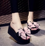 Bow Summer Sandals Slipper Indoor Outdoor Beach Shoes summer women's shoes flip flops on the