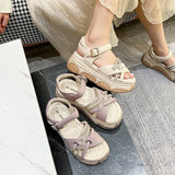 Breakj Sandal Women Non-Slip Summer 2024 New Platform Heighten Casual Versatile Fashion Beach Shoes