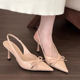 Breakj French High-Heeled Shoes French Baotou Fairy Sandals 2025 Spring And Summer Bows And A Single Shoe