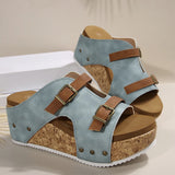 Breakj Thick Bottom Slope With One Word With Slippers 2025 Summer New Buckle With Light Soaked Beach Toe Women's