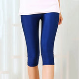 Women Sexy Leggings Summer Capris Neon High Waist Jeggings Spandex Female Fitness Thin Short