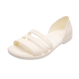 Women Summer Flat Sandals 2022 Open-Toed Slides Slippers Candy Color Casual Beach Outdoot Female Ladies Jelly