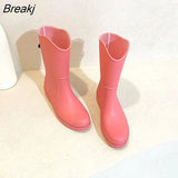 Rain Boots Women High Boots Women's Waterproof Non-slip Water Boots Wear-resistant Outer Wear Kitchen Work Rubber