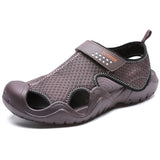 Summer Men's Sandals Breathable Mesh Beach Shoes Outdoor Casual Shoes Sneakers Non-Slip Soft Bottom Hole Sandals