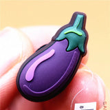 Cute PVC Shoe Charms Accessories Eggplant Daisy Bee Flower Shoes Buckle Decorations fit Croc JIBZ Kids X-mas Party