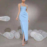 Yujie Style Dress Woman 2025 Spring New Sexy Hottie Sling Set Drill High-Waist Open Fork